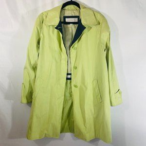 Liz Claiborne Lime Green Rain Jacket with Buttons